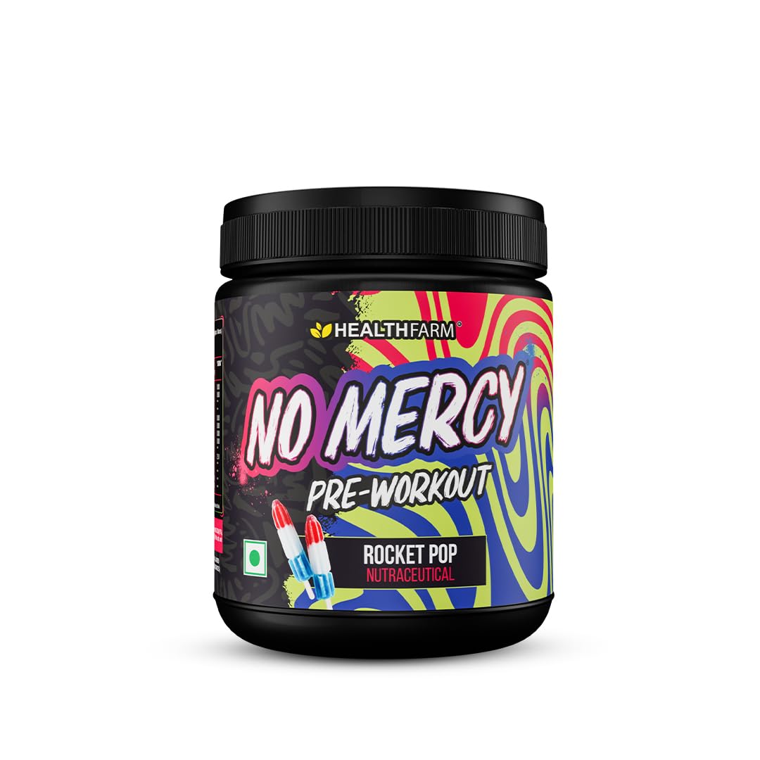 Healthfarm No Mercy Pre Workout for Explosive Energy, Massive Pumps & Laser Focus - Preworkout for Men & Women - Pre Workout Powder with Amino Acids & 200mg Caffeine (Rocket Pop) (B0D7C3W3YR) Amazon Price History, Amazon Price Tracker