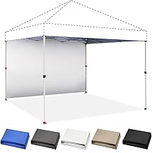 CROWN SHADES SunWall Silver Coated for 10x10 Pop up Canopy Tent, 1 Pack Sidewall Only with Silver Coating (1 Pack, White)