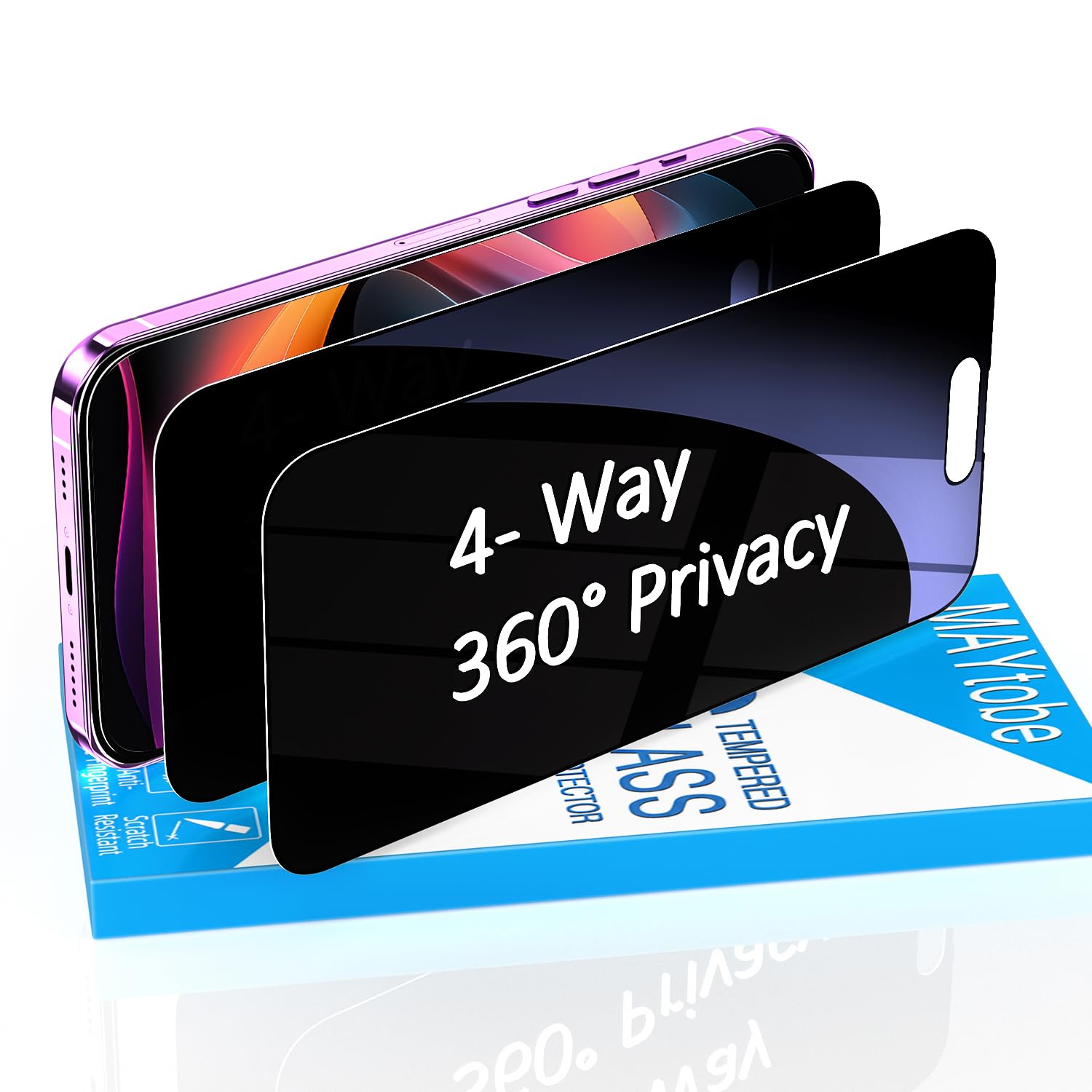 MAYtobe 2 Unidades Protector De Pantalla Privacidad Para IPhone 17 Pro Max, Cristal Vidrio Templado Anti Espía, Antiarañazos, Sin Burbujas, Dureza 9H, Ultra Resistente