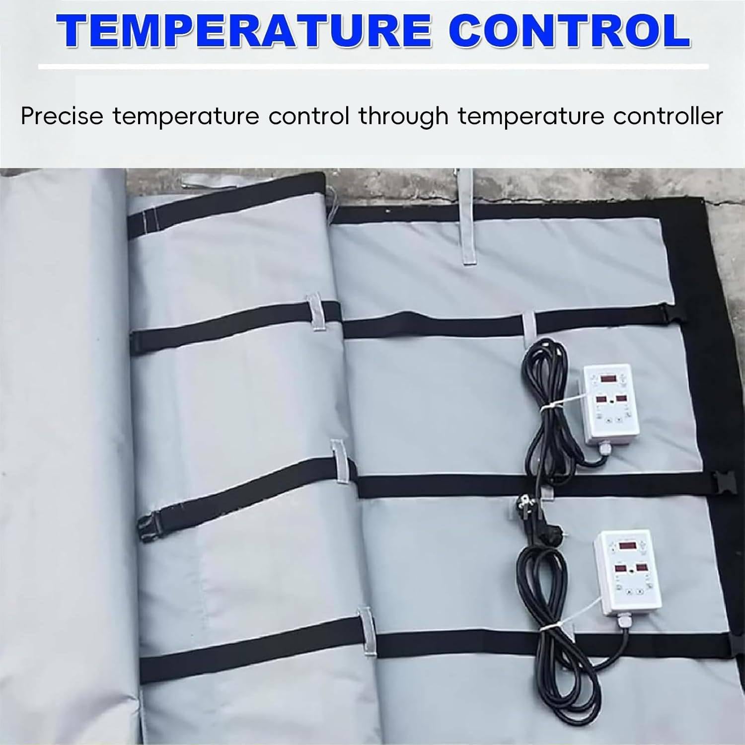 Bucket Heater For 275 Gal Barrel,Industrial Grade/Weather Resistant Drum Heating Blanket, 0-202℉ Adjustable Oil Pail Heater, Insulated Bucket Warmer FCC/ULListed