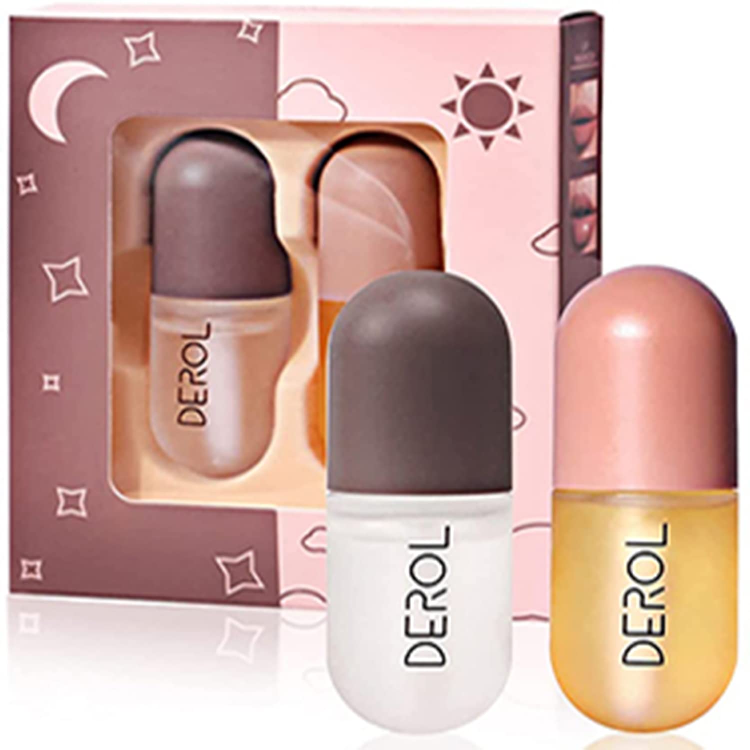 Lip Plumper Set, Natural Lip Plumper 2pcs, Lip Care, Lip Plumper Gloss,Lip Moisturizing Extreme, Day Use And Night Use Set