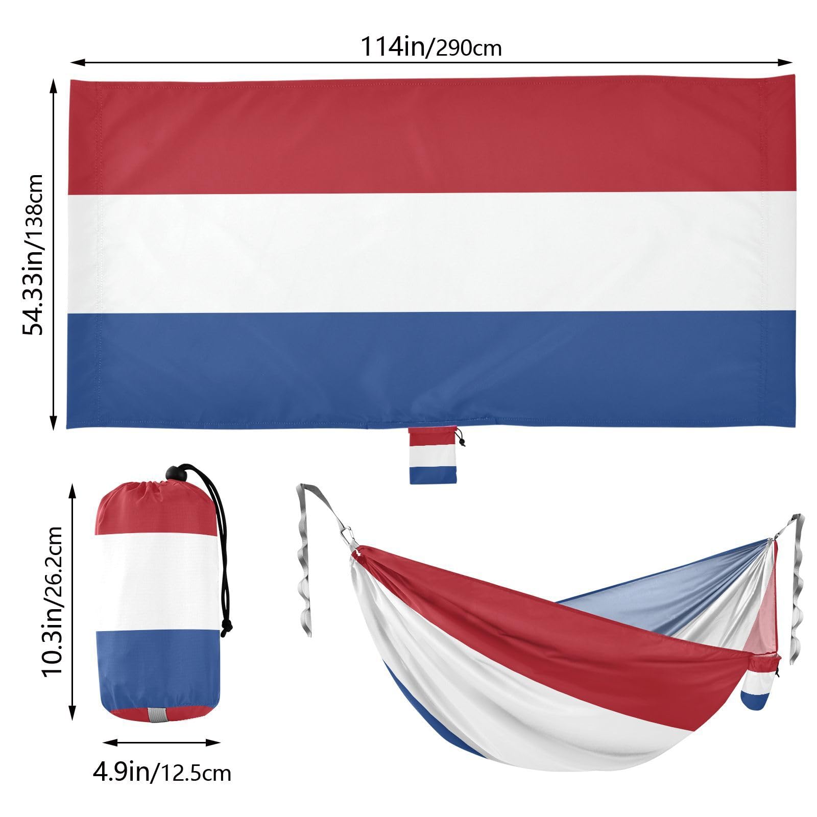 Hamaca plegable para interiores y exteriores, diseño de bandera de los Países Bajos