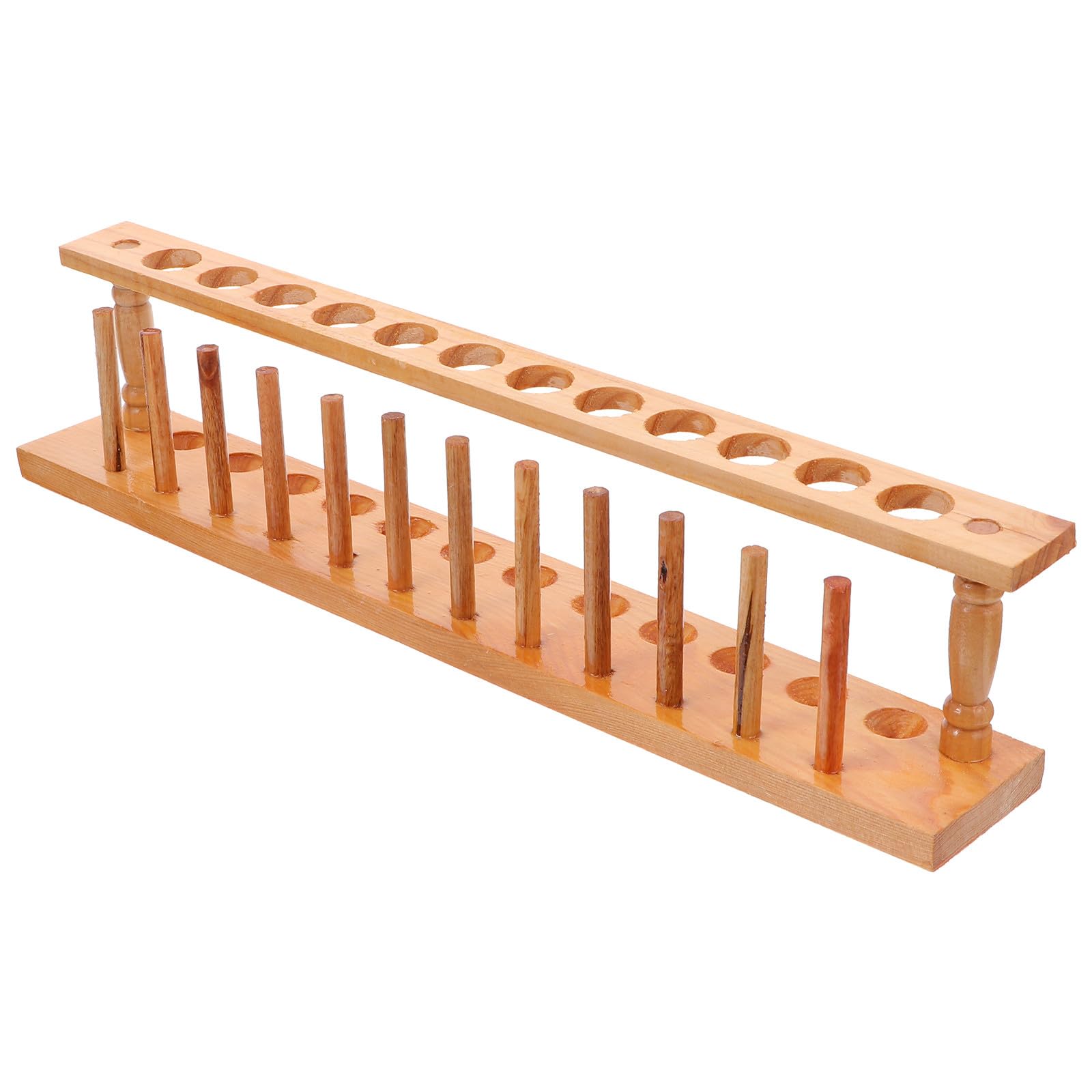 Supporto per Provette in Legno 12 Fori Portatubo da Laboratorio Organizer Leggero e Portatile per Uso Scolastico e Scientifico