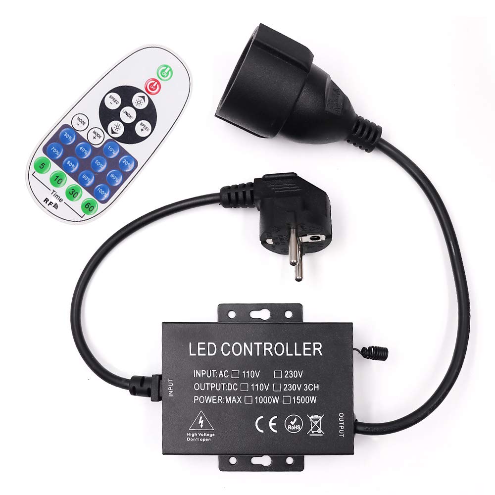 XUNATA - Mando a distancia regulable y receptor para tira luminosa de LED 220 V/cuerda/hada, transmisor controlador modelo general