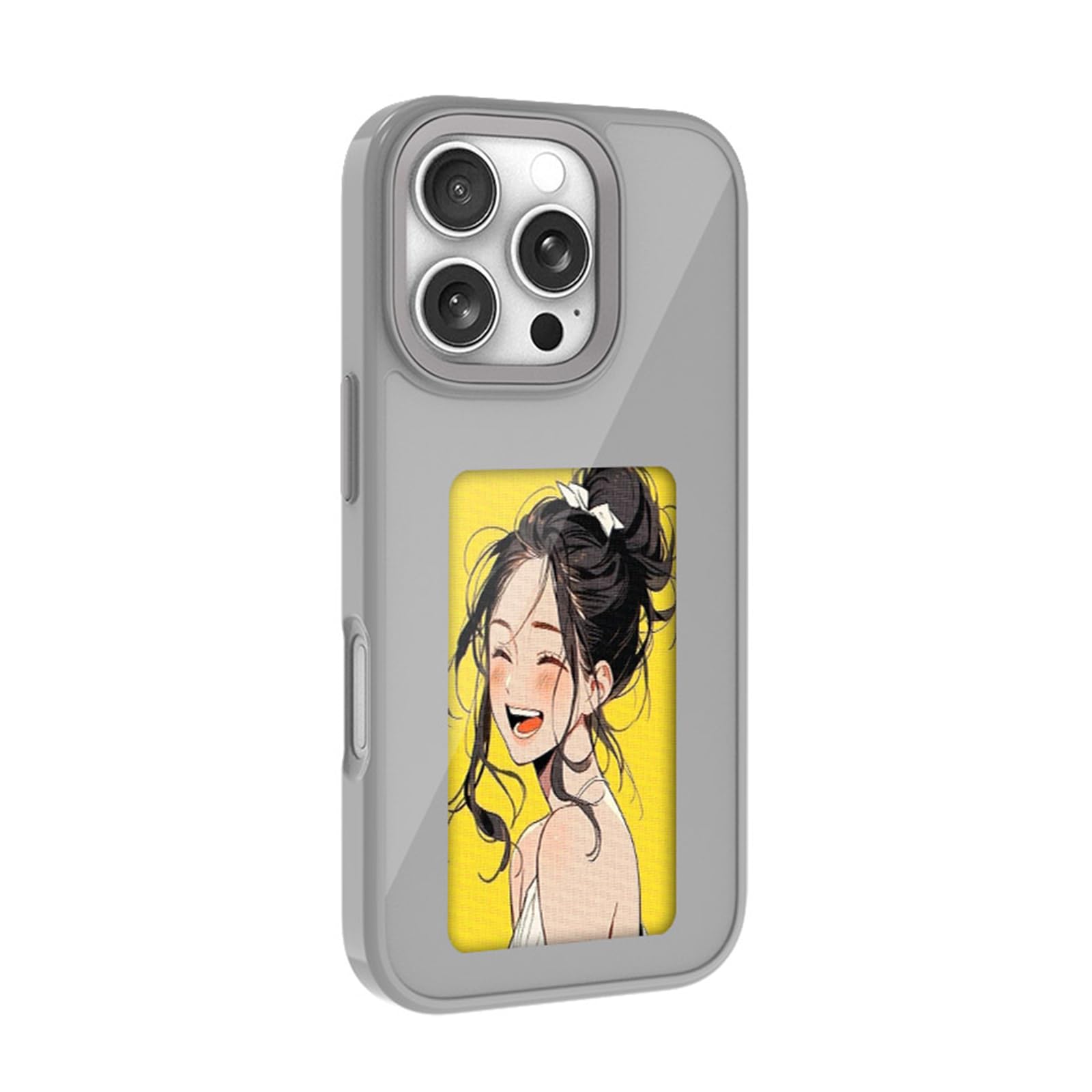 QSM EInk - Custodia per smartphone per iPhone 16 Plus, custodia con inchiostro con proiezione NFC, mostra istantaneamente l'immagine sullo schermo dell'inchiostro, cover posteriore personalizzata