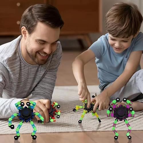 Miniatura 6 de Fidget Spinners, robot de cadena transformable para hacer tú mismo, que brilla en la oscuridad, juguete mecánico creativo y deformable, juguete para