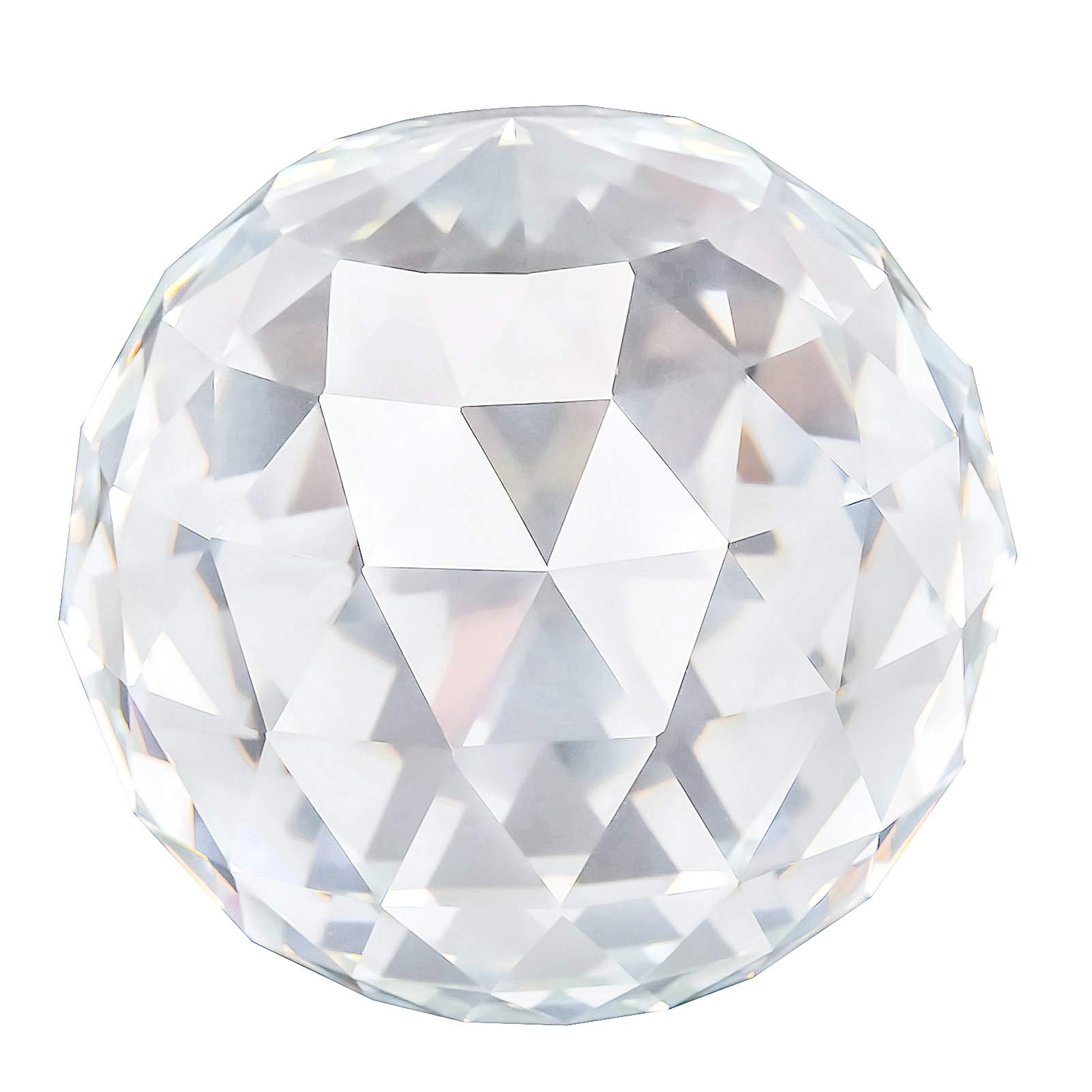 Walfront Translucid Crystal Gazing Ball Faceted Crystal Sphere 60/80Mm Translucent Prisms Home Hotel Decor (80Mm/3.15In)