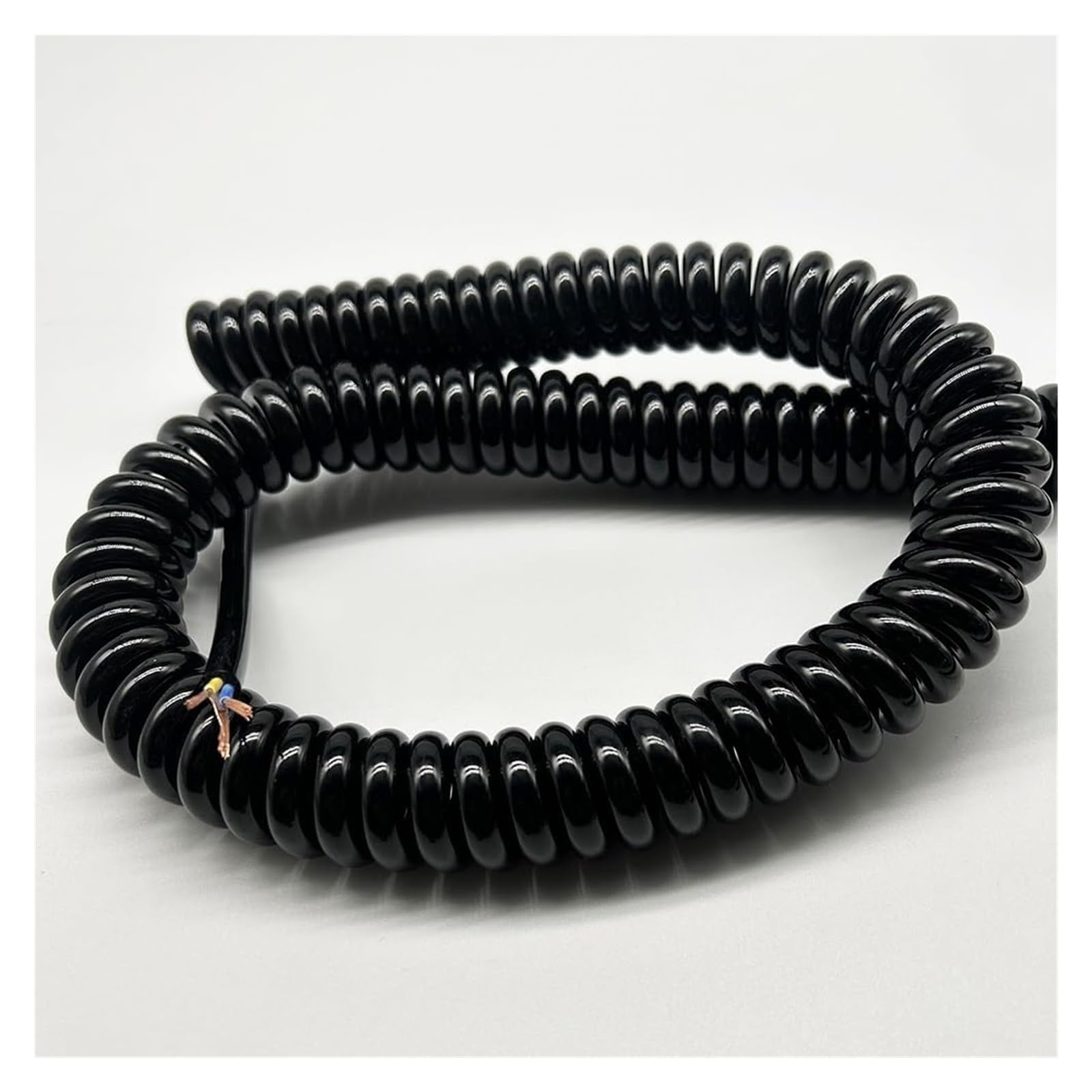Kabel telefoniczny Przewód spiralny spiralny, 3-żyłowy, kwadratowy, 0,7 mm, 2,5 metra, 5 metrów, 7,5 metra, średnica zewnętrzna 6 mm, 9 mm, rozciągliwy, elektryczny(Stretch 1.2 meter)