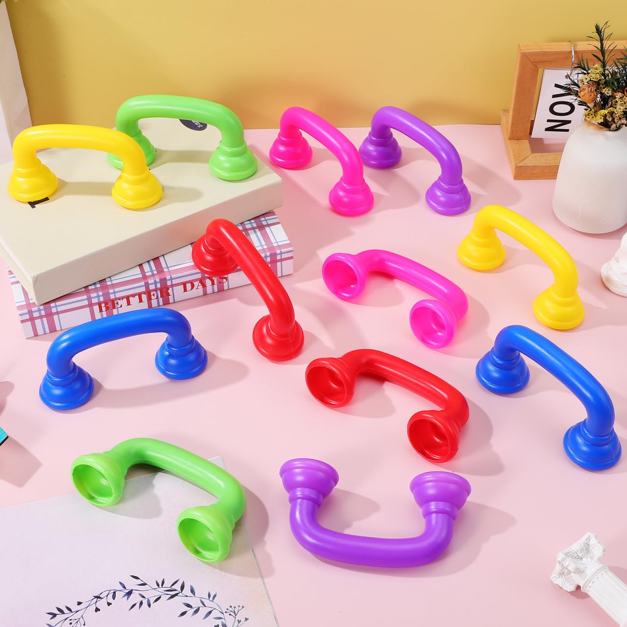 Gatuida Téléphones Jouets Chuchotés Lot de 12 Pièces en Plastique pour Enfants Jeu D'Imitation Educatif Outils D'Orthophonie pour Tout-Petits Interaction Sociale