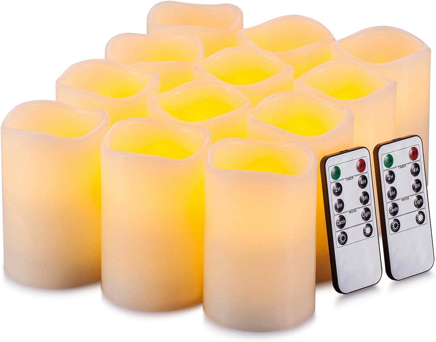 Enpornk Flameless Candles Battery Operated LED Pillar Real Wax