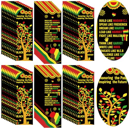 120pcs Black History Month Bookmarks Black History Month Decorations African American Gift Sets February Black History Month Flash Cards for Classroom Bulletin Board MLK Day Party
