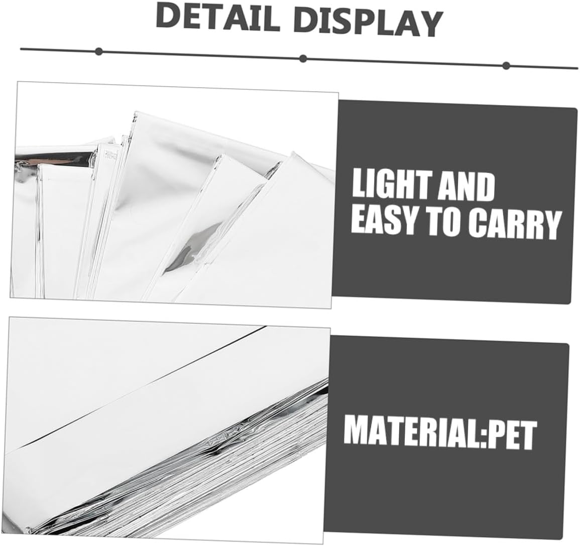 4pcs Emergency Survival Warm Blankets Silver Foil Insulation Camping Blanket Set 130x210cm Multi-use Thermal Emergency Film for Outdoor Hiking and First Aid