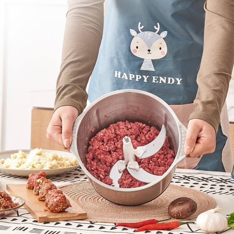 Image of Electric Meat Grinder & Food Chopper, 700W Powerful Motor, 2L Stainless Steel Bowl, 3 Speed Settings | Multipurpose Meat Mincer for Meat, Vegetables, Garlic, Onion, Nuts
