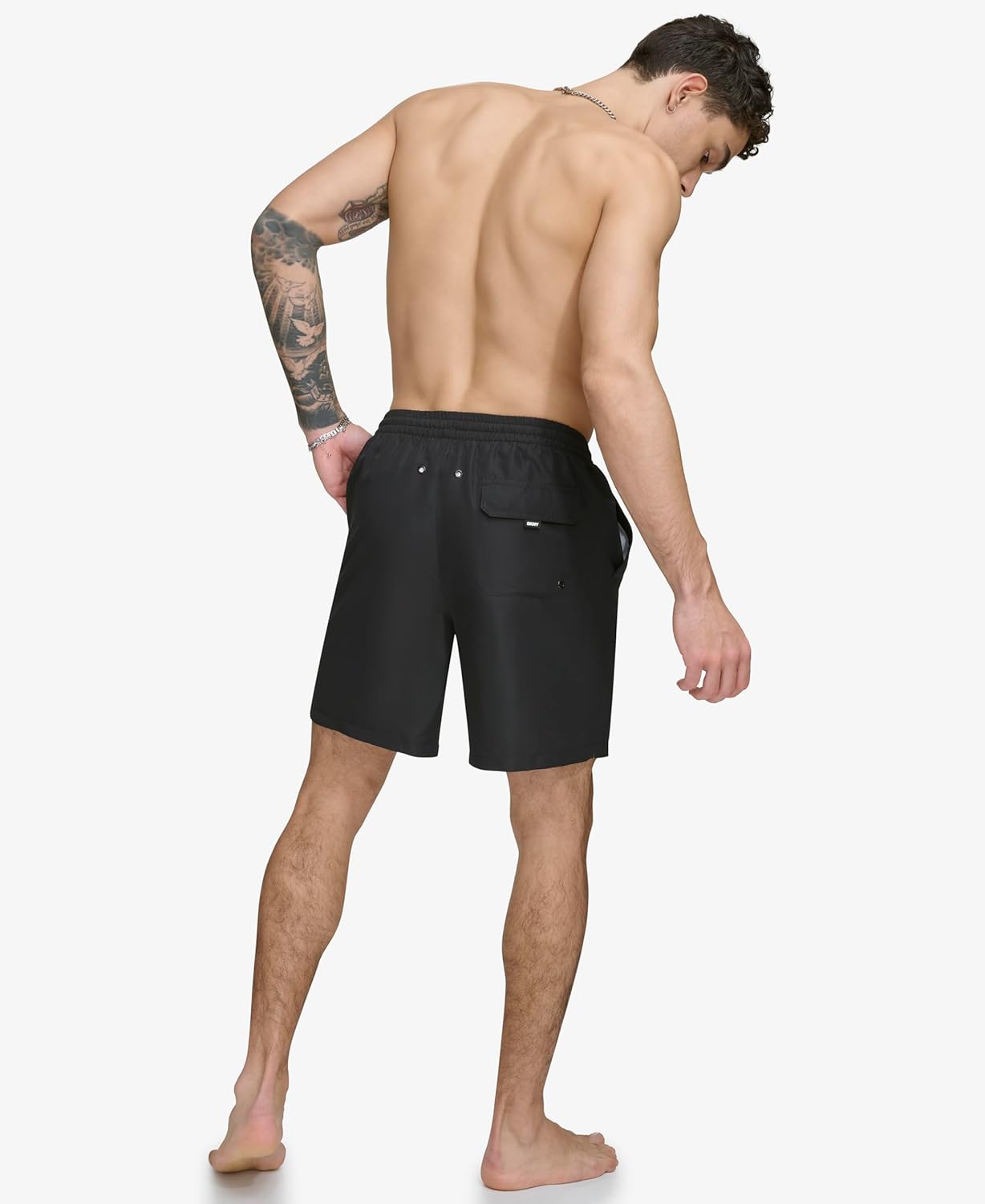 DKNY Men's Stretch Quick Dry Volley UPF 40+ Protection Swim Trunk