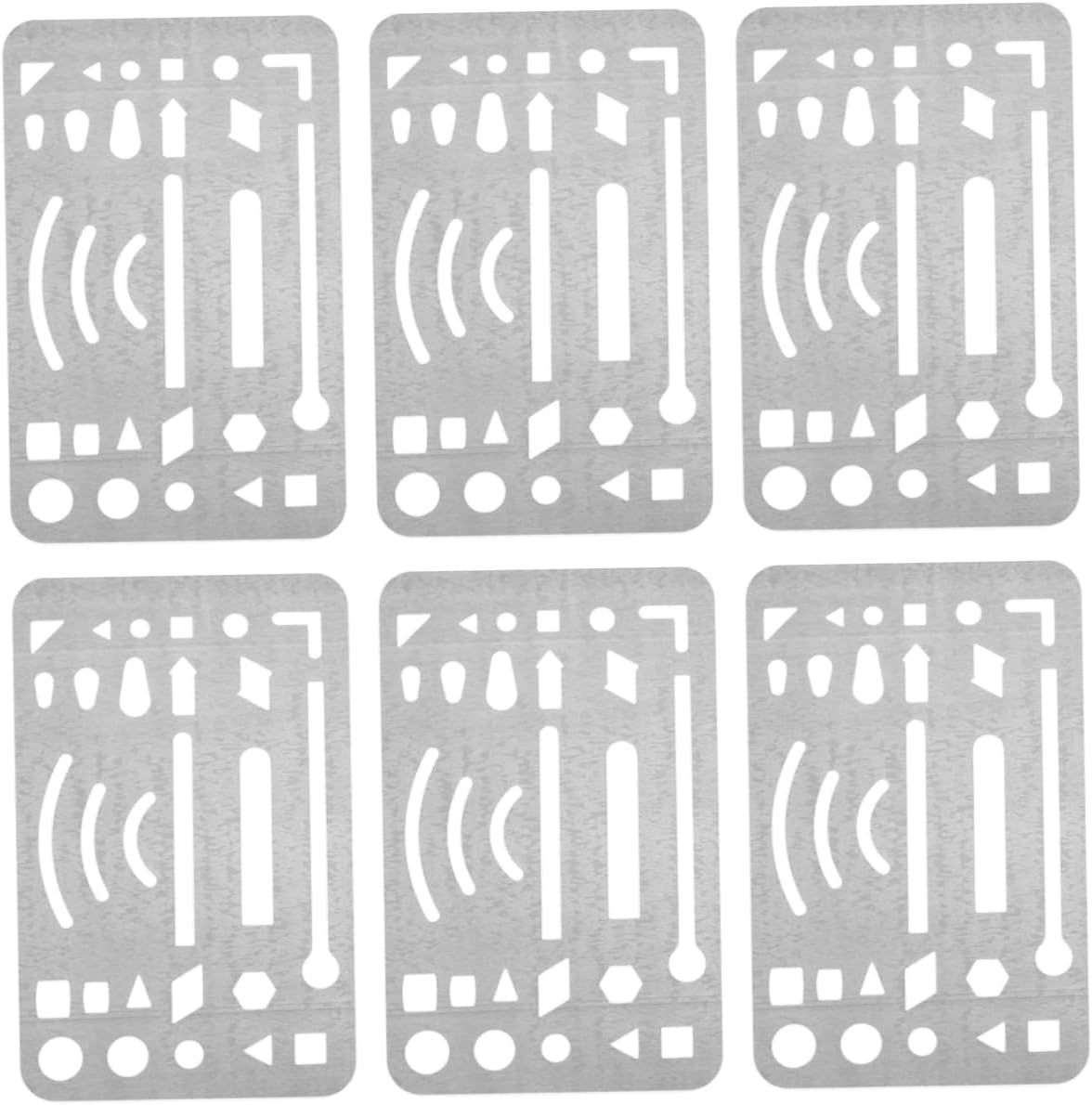 6pcs Portable Stainless Steel Eraser Shield Erasing Shield Template Art Erasers Drawing Sketching Engineering Tools