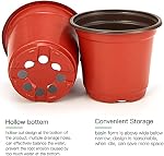 JERIA 100-Pack 6 Pots de chambre de bébé en plastique de pouce 100 Étiquettes de Pcs, Pots de démarrage de semences,Contenant de plantes de fleurs pour suceurs, Découpes, Transplantation