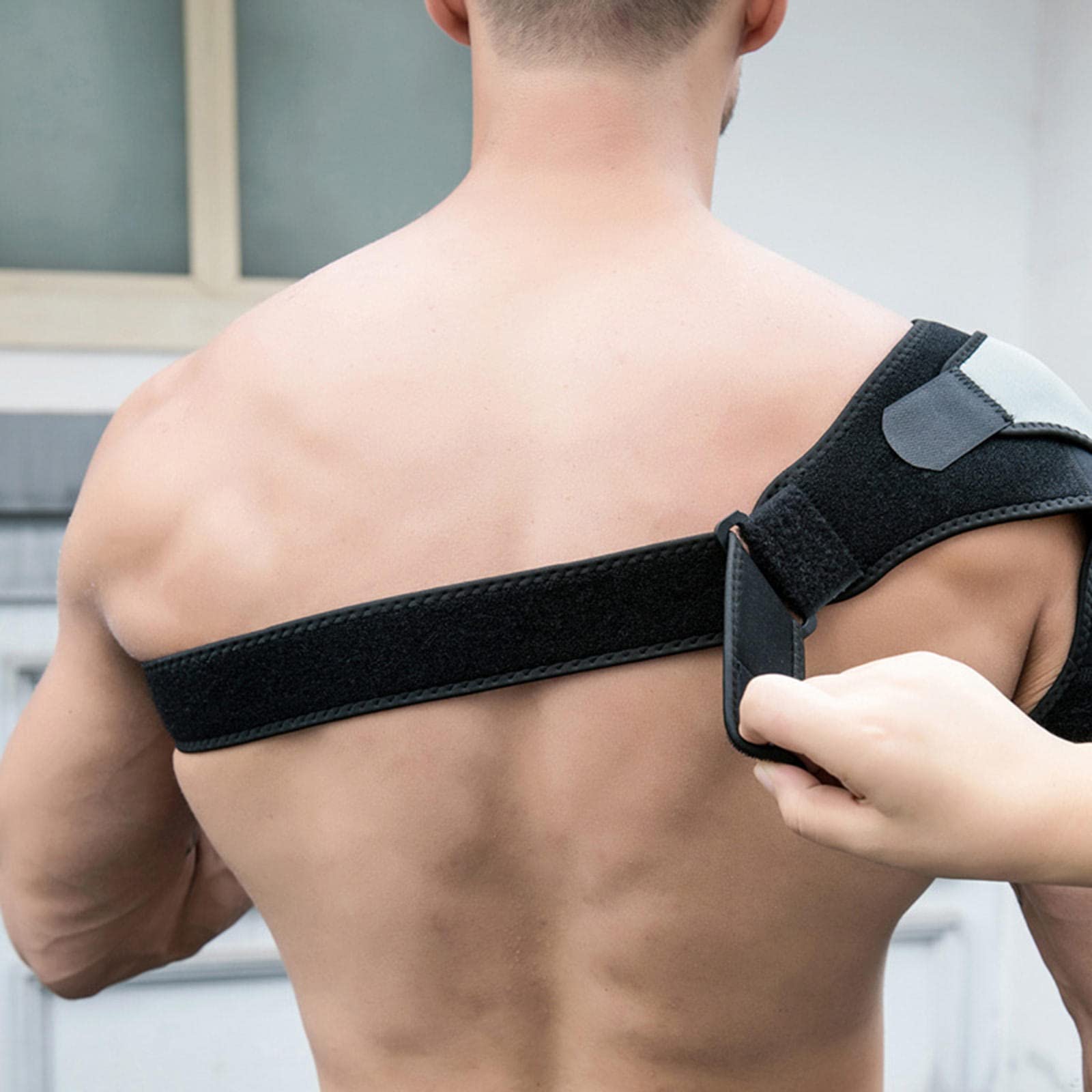 HAPPYNA Supporto Tutore Spalla Regolabile, Supporto Spalla Compressione Tutore Spalla Uomo Donna Cuscinetto a Pressione, Lacrima del Labbro, Braccio Congelato, ollievo dal Dolore Muscolare