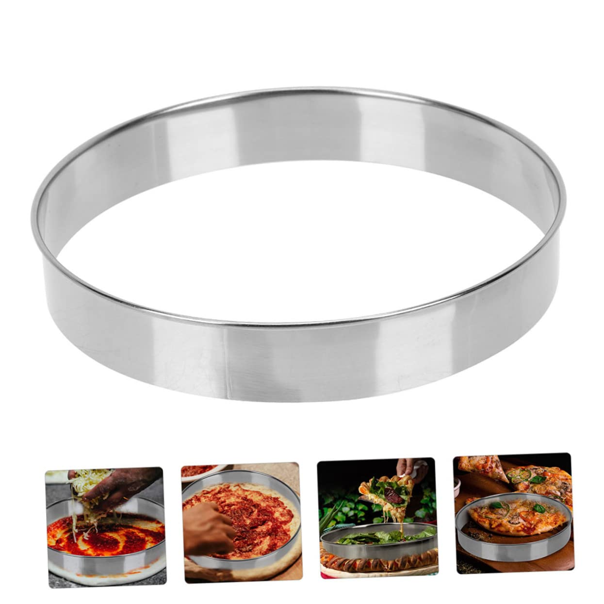 BESTonZON 5pièces Anneau Inoxydable pour Pâtisserie pour Pizza Et Gâteaux Accessoire Pratique De Cuisine pour Cerclage De Desserts