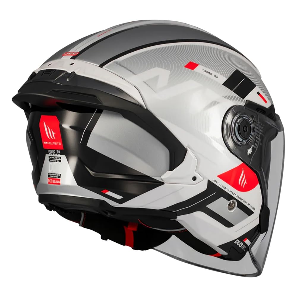 MT Helmets Cosmo SV – Casco Moto Jet Sport con Visor Solar Retráctil, Pantalla de Extracción Rápida Patentada, Interior Lavable y Preparado para Intercomunicador UCS | Homologado ECE 22.06 & DOT