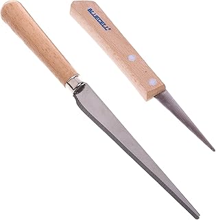 BCP Set of 2 Wooden Handle Craft Art Tools Fettling Knife for Pottery/Sculpting/Ceramic/Polymer Clay Carving Modeling