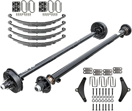 5200 lb TK Tandem Axle Light Duty Trailer Kit with Suspension - 10.4K Capacity 6 Lug, 85" Hubface, 70" Spring Center