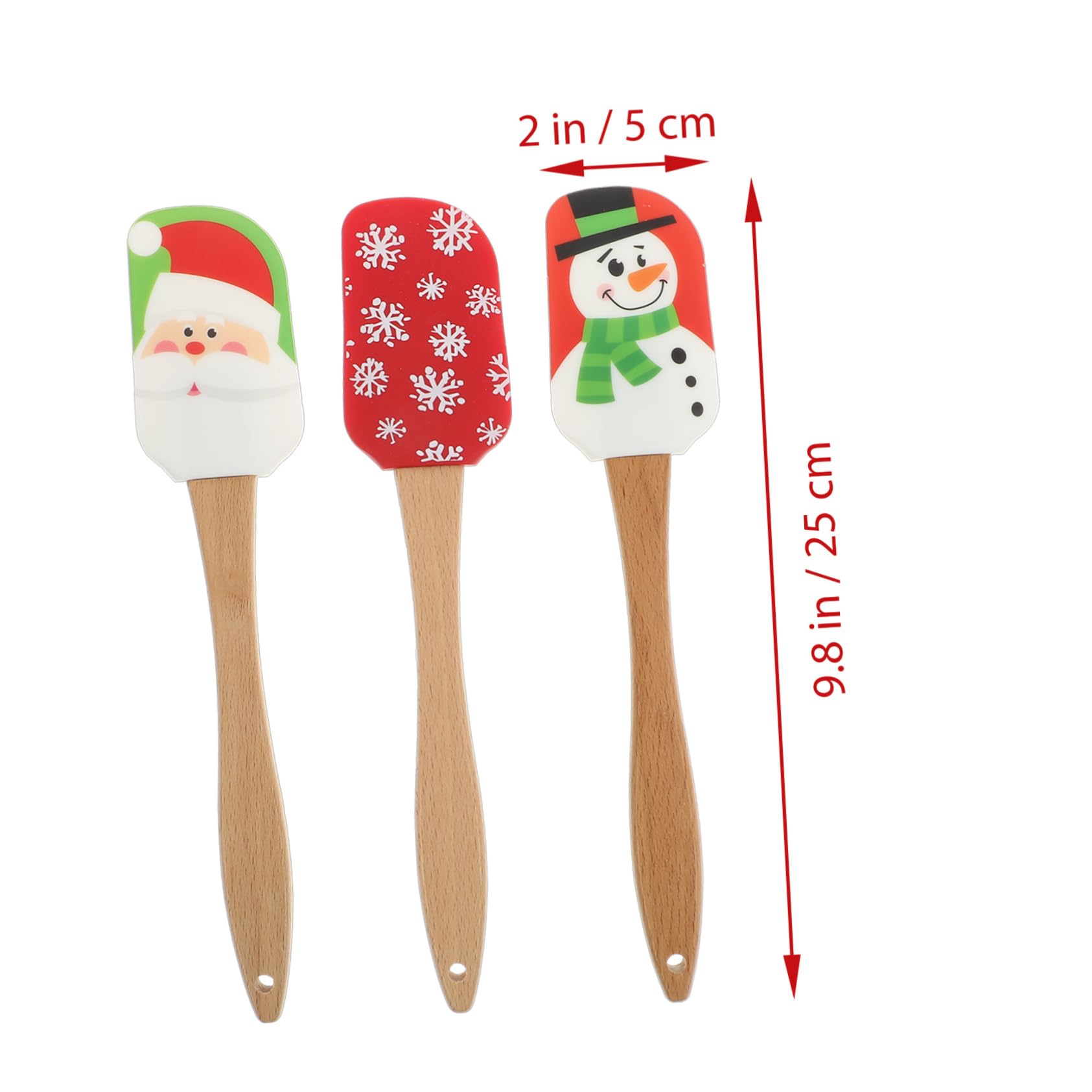 POPETPOP 4 piezas Raspadores de Crema de Navidad de Silicona de Espátulas para Pasteles Utensilios de Cocina para Hornear Decoración de Tartas