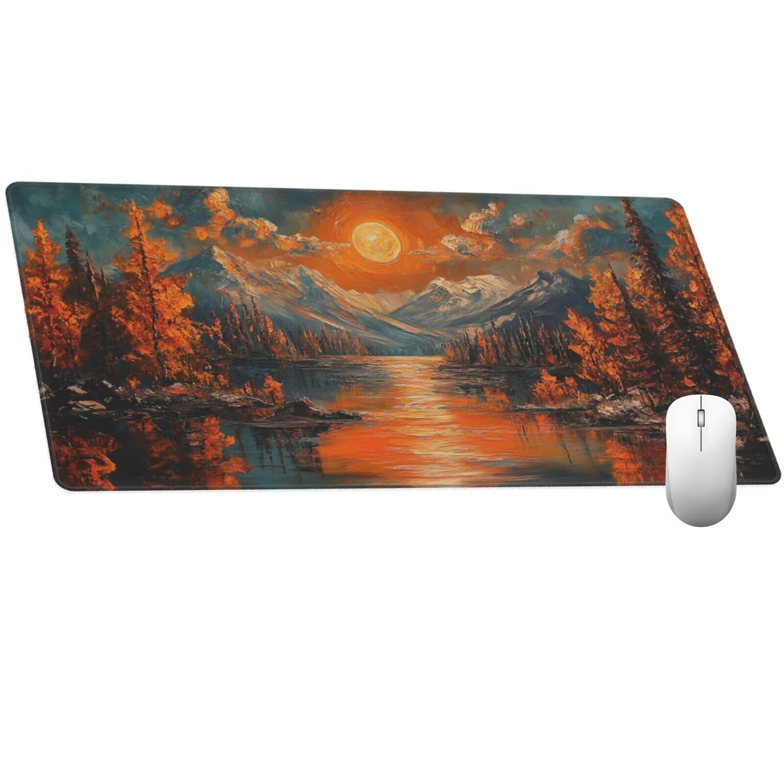 Moon Podkładka pod mysz XXL 150 x 80 x 0 cm, pozioma podkładka na biurko, duża podkładka pod mysz z przeszytymi krawędziami, wodoodporna podkładka pod mysz, podkładka pod mysz, akcesoria komputerowe