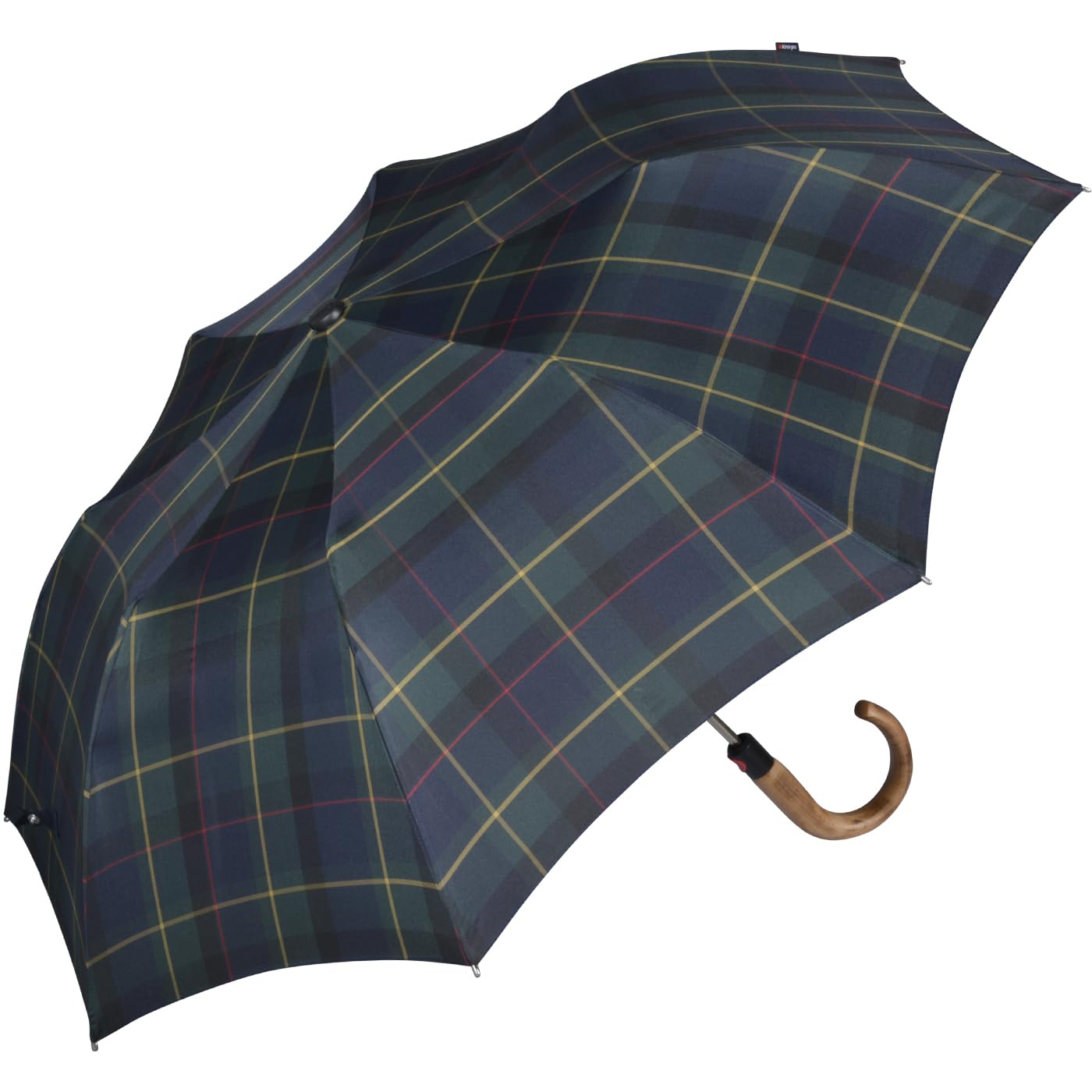 Knirps Topmatic SL - Ombrello tascabile da uomo con manico rotondo in legno Gents Prints