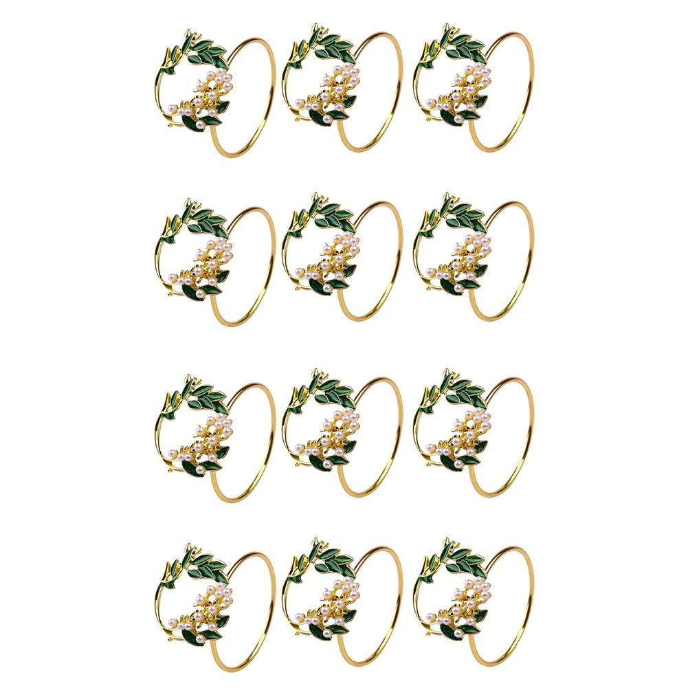 Hndhbfgrt Napkin Ring Flower Napkin Rings Set of 12 Metal Napkin Holder for Wedding Party Dinner Table Decoration