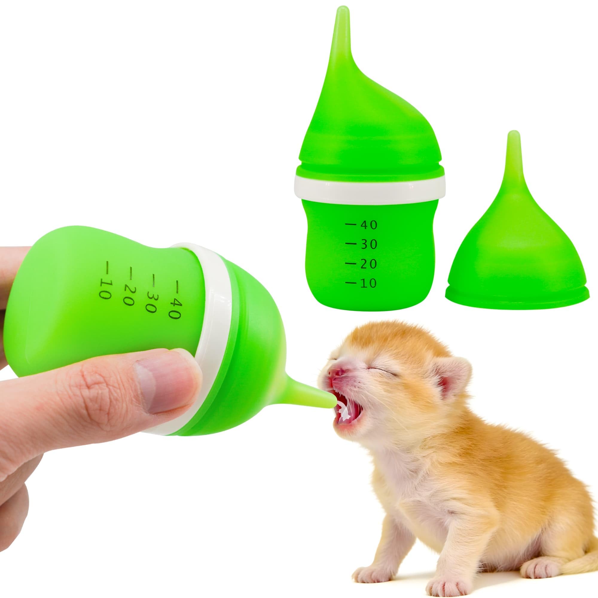 Pet Feeding Bottle for Puppies and Kittens,40ml Green