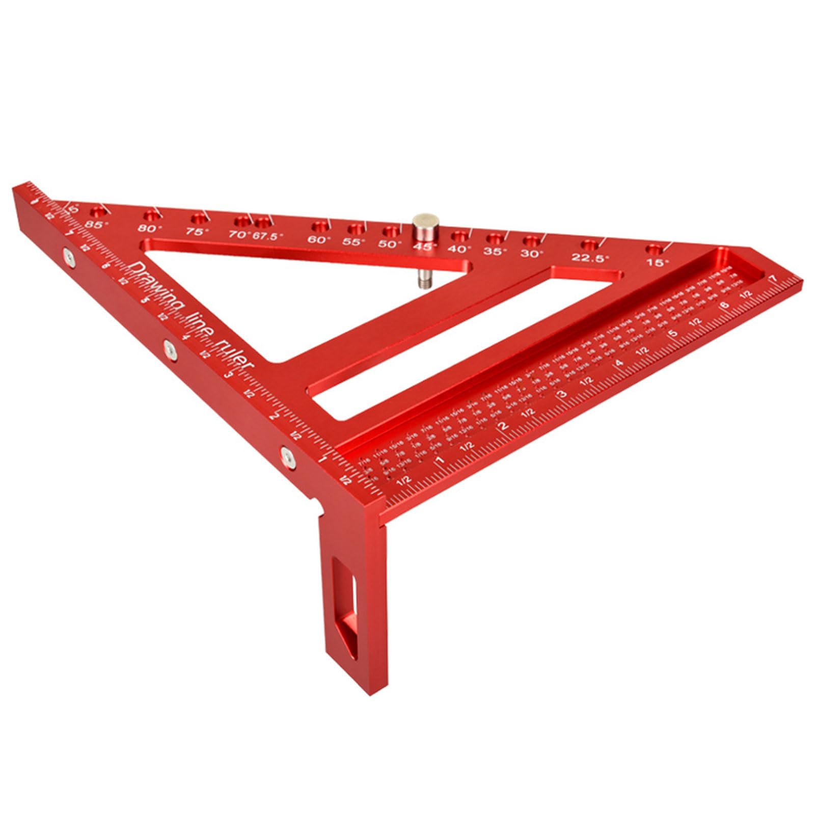 Adyjee Multi Angles Measuring Ruler, 45/90 Degree Woodworking Square Protractors, Drawing Line Ruler, Miters Triangles Woodworking Protractor