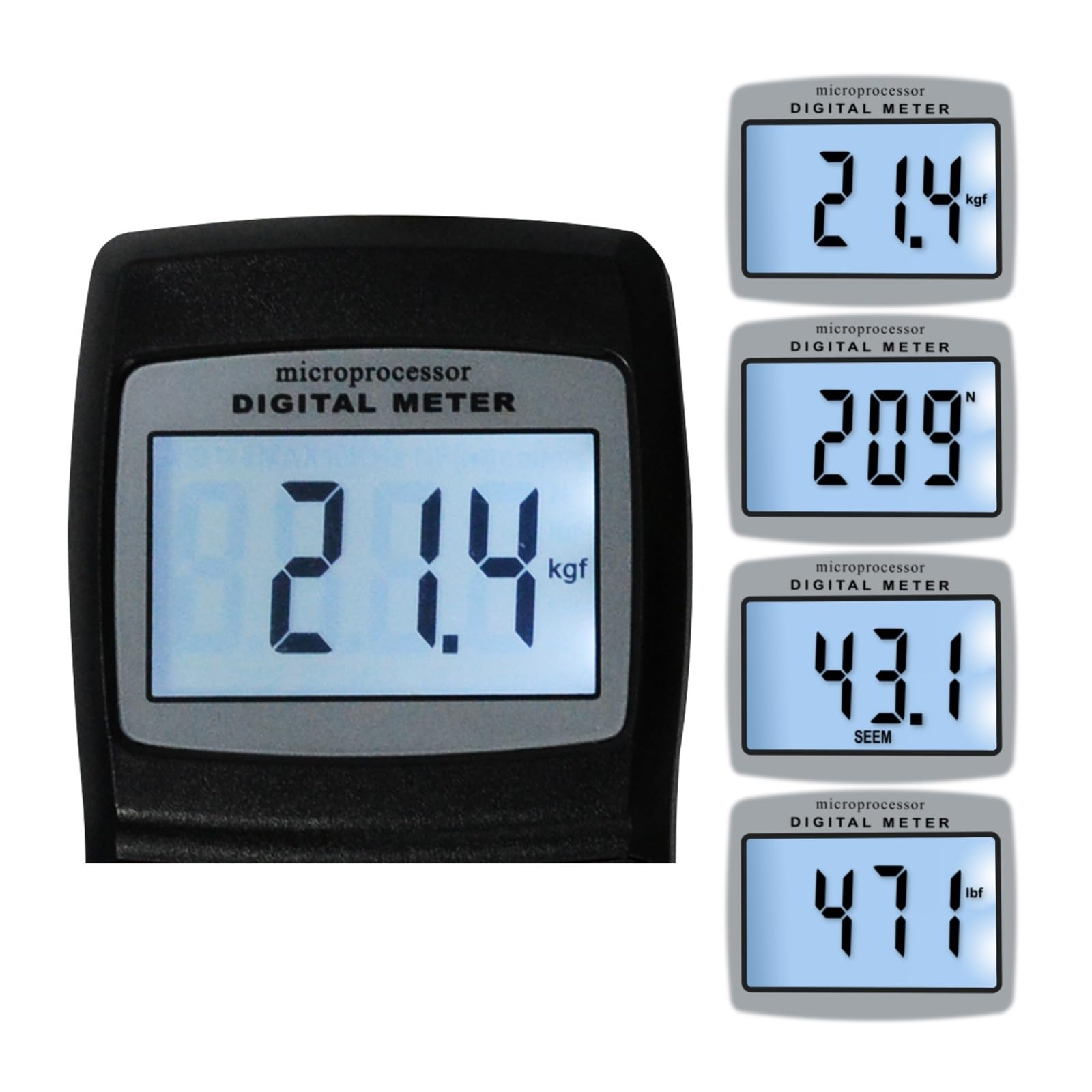 Medidor de fuerza digital, Medidor de tensión, 0~77 kg / 0~120 Lb 0~75 Newton 0~144 Acts, Reemplazo cable cinta, Vehículo