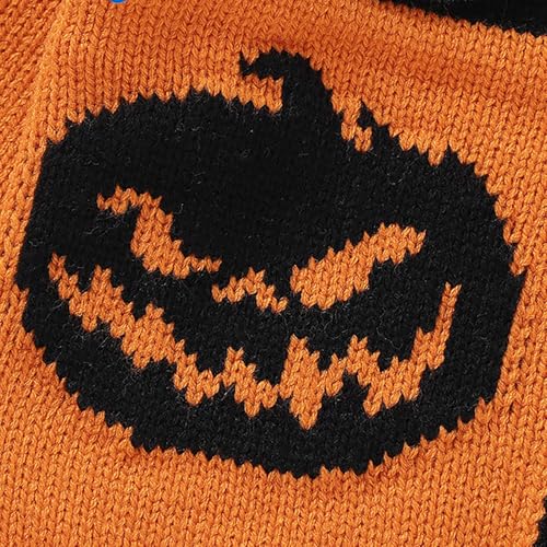Newborn Baby Chunky Knitted Sweater Baby Boys Girls Crewneck Pumpkin Bat Sweatshirt Long Sleeve Pullover Winter Clothes4