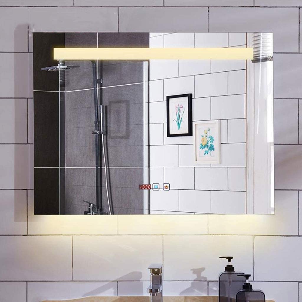 Illuminated Bathroom Mirror with LED Warm Light and Demister Pad Wall Mirror Makeup Shaving Mirror Smart Touch Switch,Bedroom Living Room Hallway Any RoomCommodity Code: LJW-474