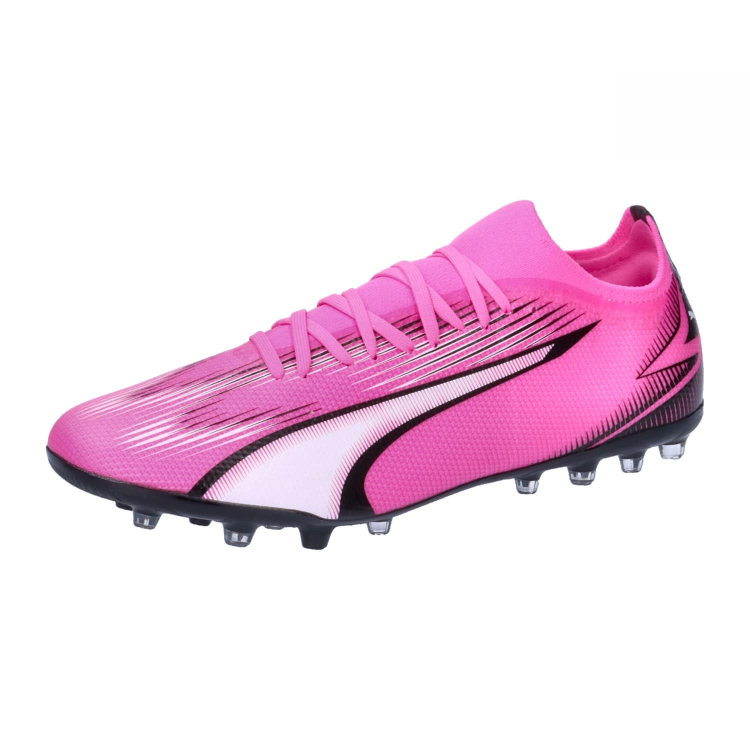 Puma Men Ultra Match Mg Soccer Shoes, Poison Pink-Puma White-Puma Black, 10.5 UK