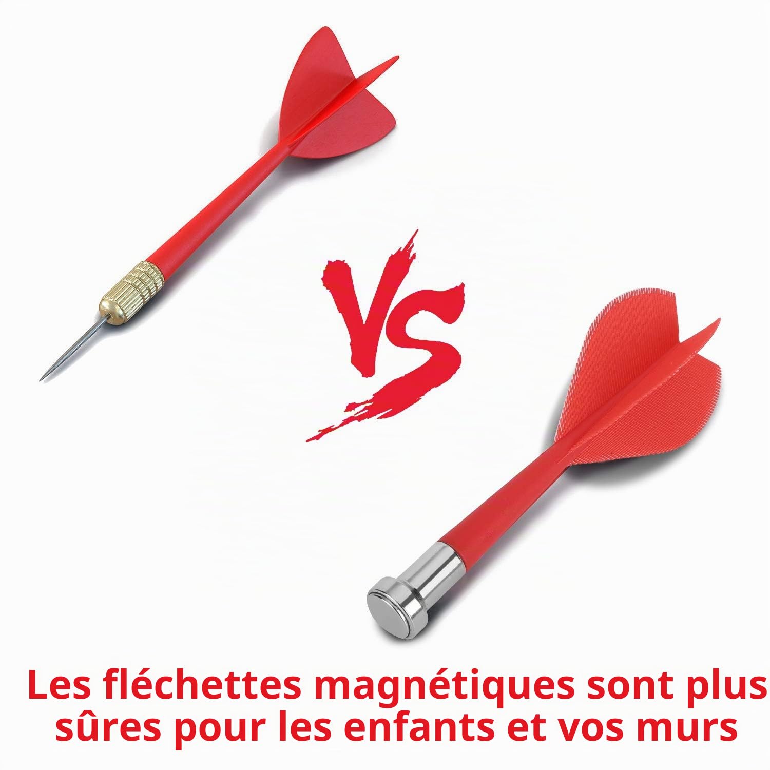 Esjay Jeu de fléchettes magnétiques Sûr pour Les Enfants de 8+ Ans Cadeau pour Les garçons Jeu d'intérieur et d'extérieur avec 12 fléchettes Fléchettes de Grande Taille de 45,7 cm à Double Face