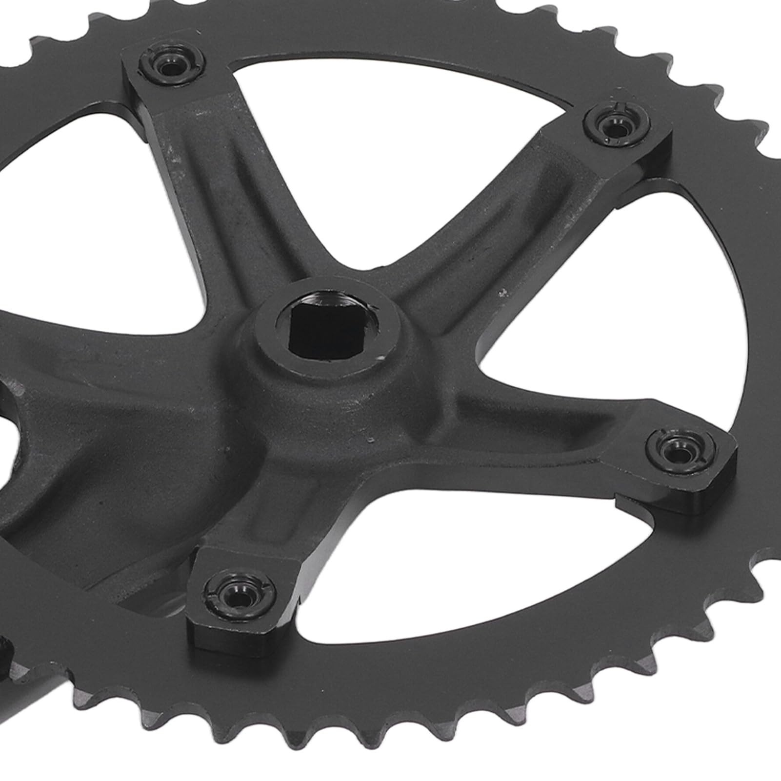 Fabater Mechanizm Korbowy Rowerowy, Stop Aluminium 144 BCD 48T, Jednobiegowy, Lekki, Odporny na korozję, Zestaw Ramion Korby Rowerowej z Mocowaniem z Wieloma Paskami do Rowerów