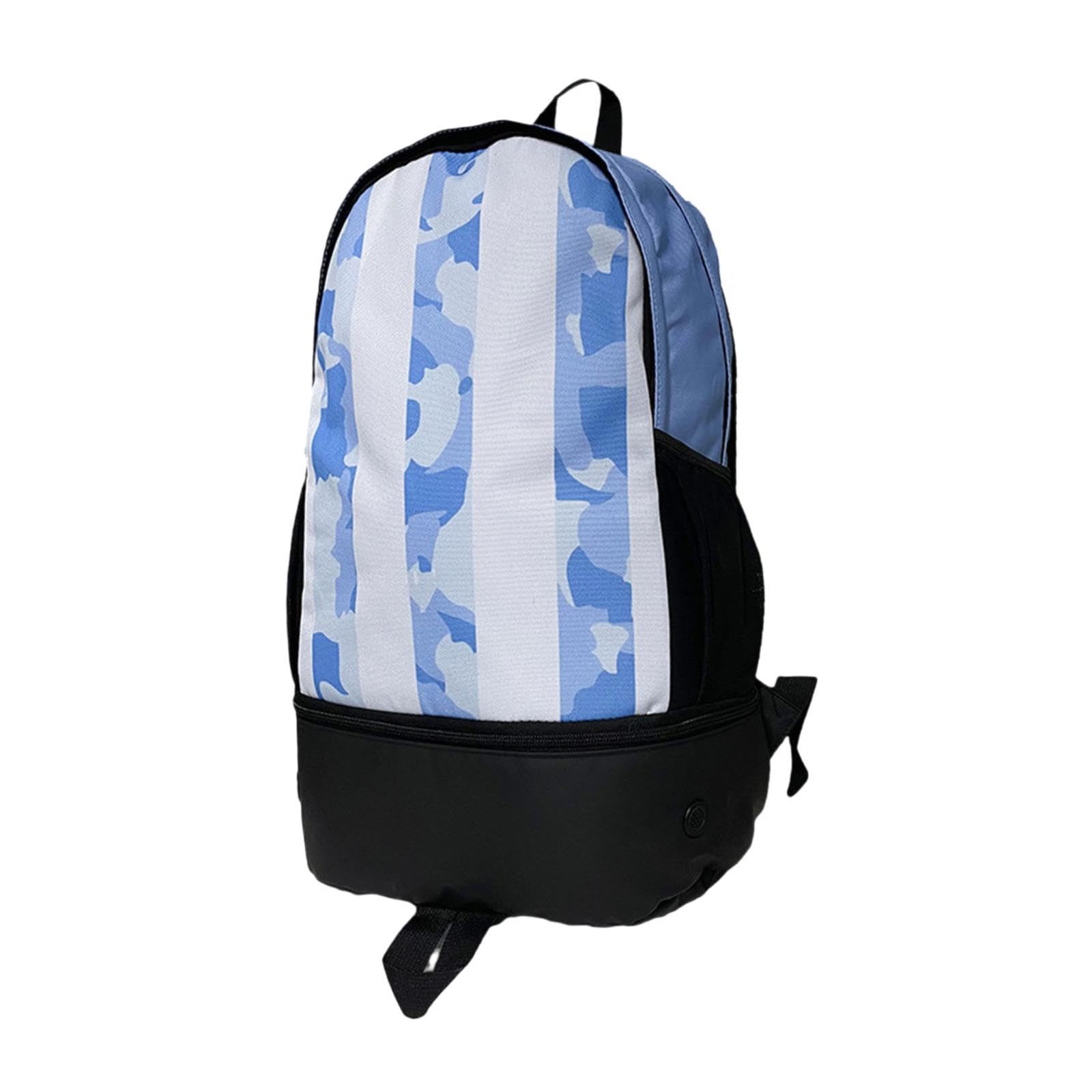 Soccer Backpack Sports Backpack with Shoe Compartment for Men Gym Duffel Bag White Light Blue-image-7