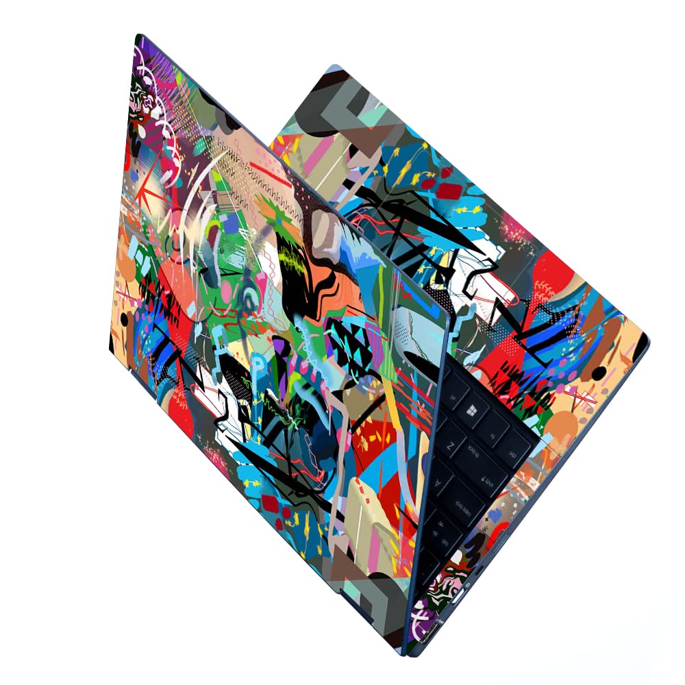 Techfit UV Printed Coated Full Body Laptop Skin/Sticker/CoverPoster Compatible for 15.6 inches Laptop No Residue, Bubble Free - UV_Multicolour Graffiti Art (B0BX9D7PPT) Amazon Price History, Amazon Price Tracker