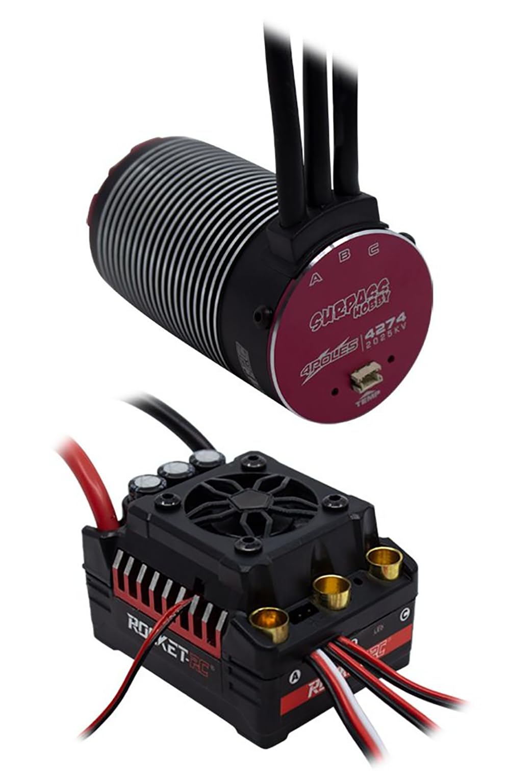 Surpass Hobby Rocket RC V2 Supersonic 4274 Brushless Motor & 160A ESC Combo for 1/8 Scale RC Cars - Ultimate Power and Control (1850KV)