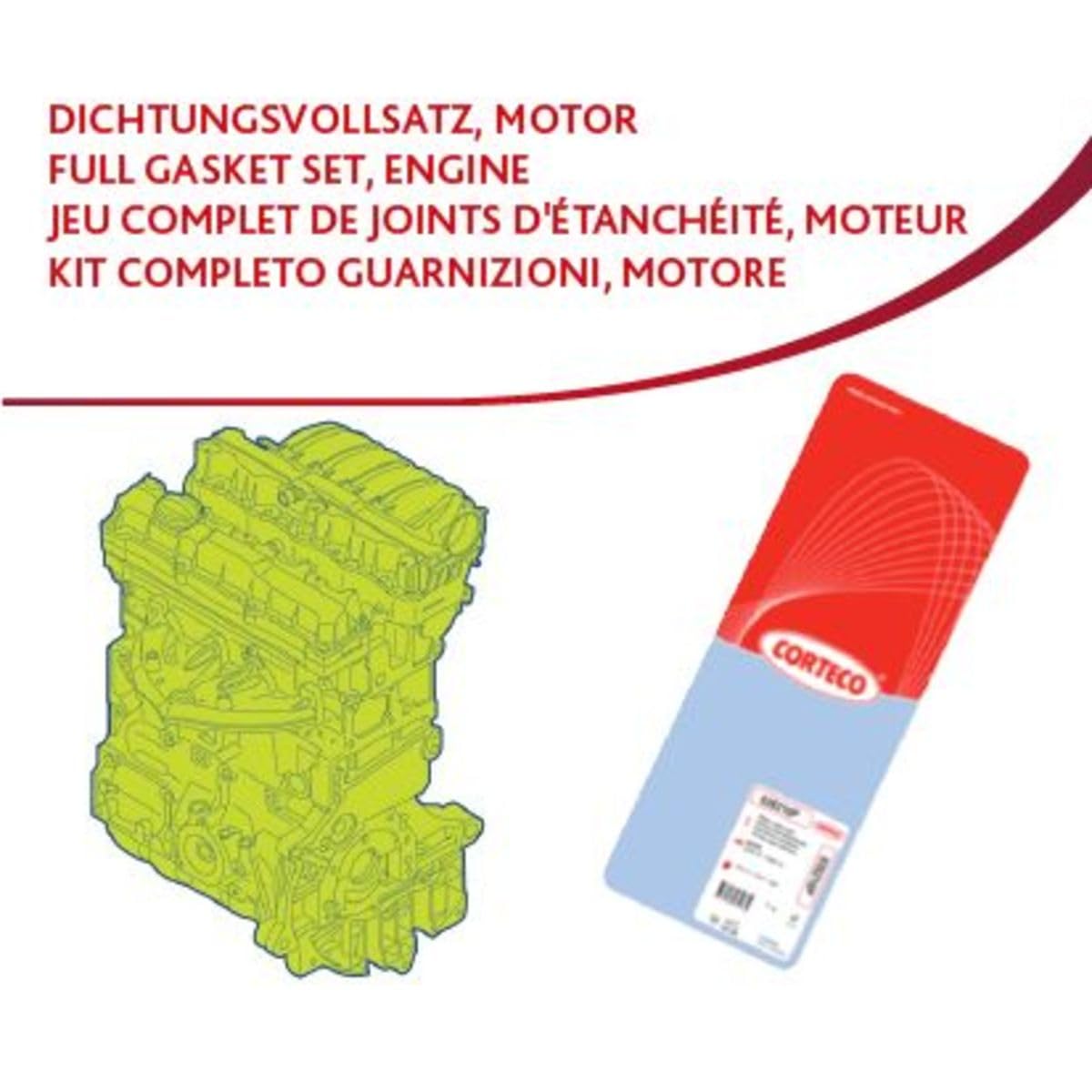 Corteco 430613P Kit completo guarnizioni, Motore | Compatibile con: CITROËN BERLINGO / BERLINGO FIRST Großraumlimousine (MF_, GJK_, GFK_