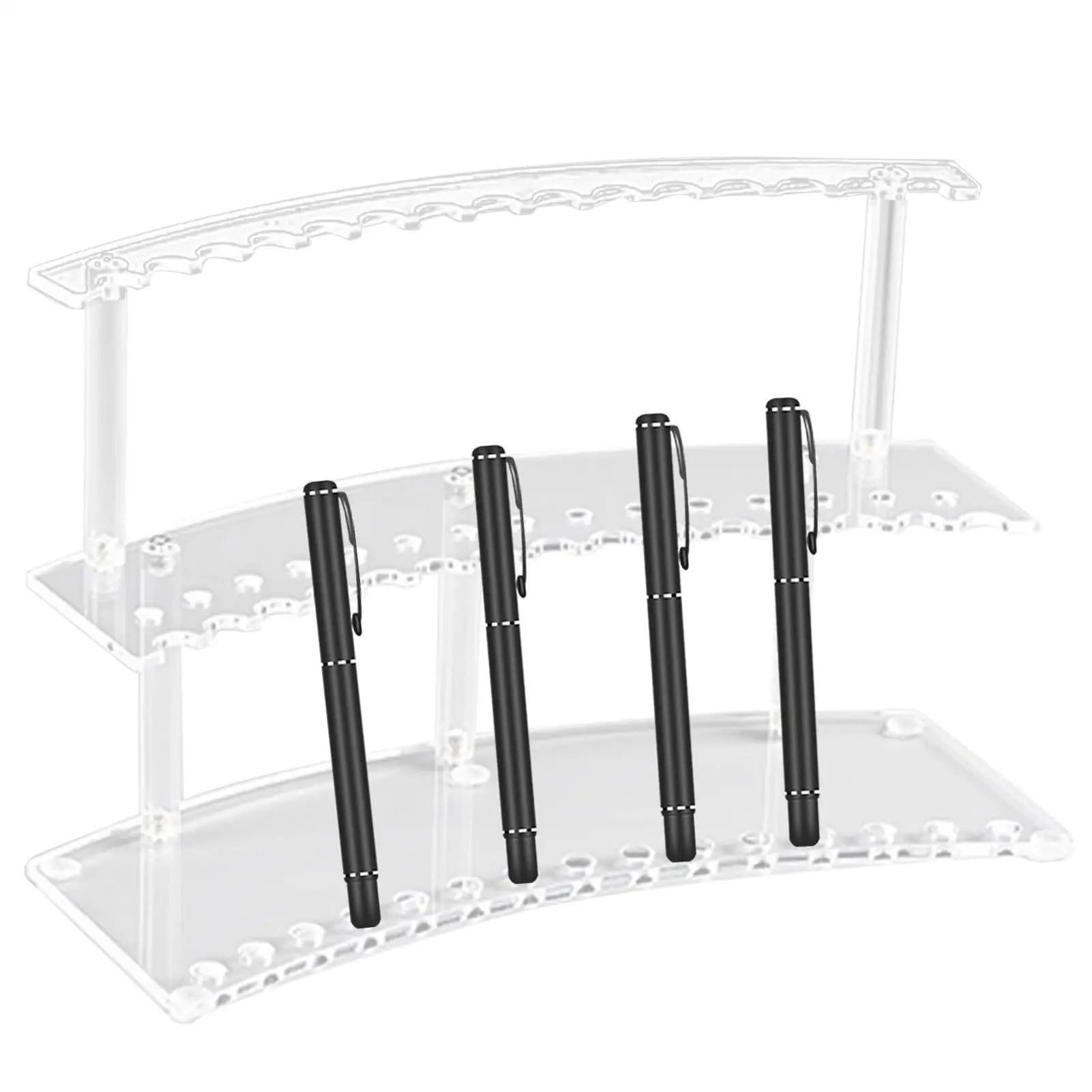 Transparenter Stiftehalter Stiftständer, 30 Fächer, transparenter Aufbewahrungsorganisator, Schreibtischzubehör