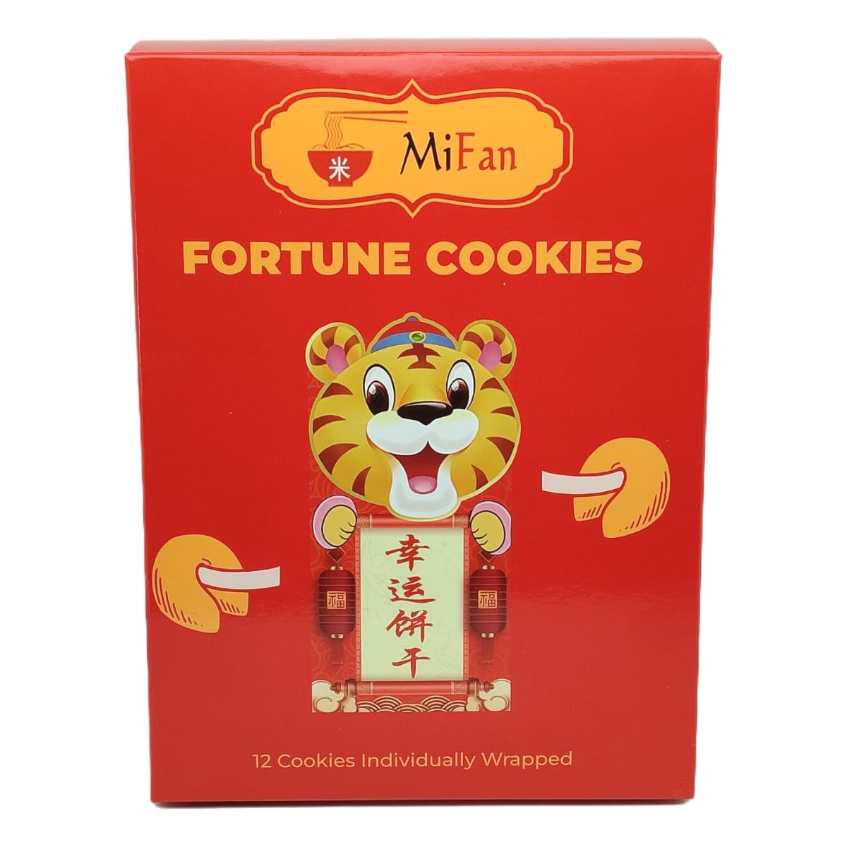 MiFan Fortuna Box - Galletas de la Fortuna Chinas, Mensajes Proféticos, Deseos en Español, Paquetes Variados, Sabor Vainilla (12 Piezas)