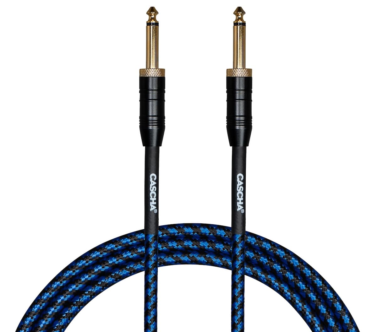 CASCHA Professional Line Guitar Cable, Straight, Tweed Blue, 3 m, 3 metros - Image 2