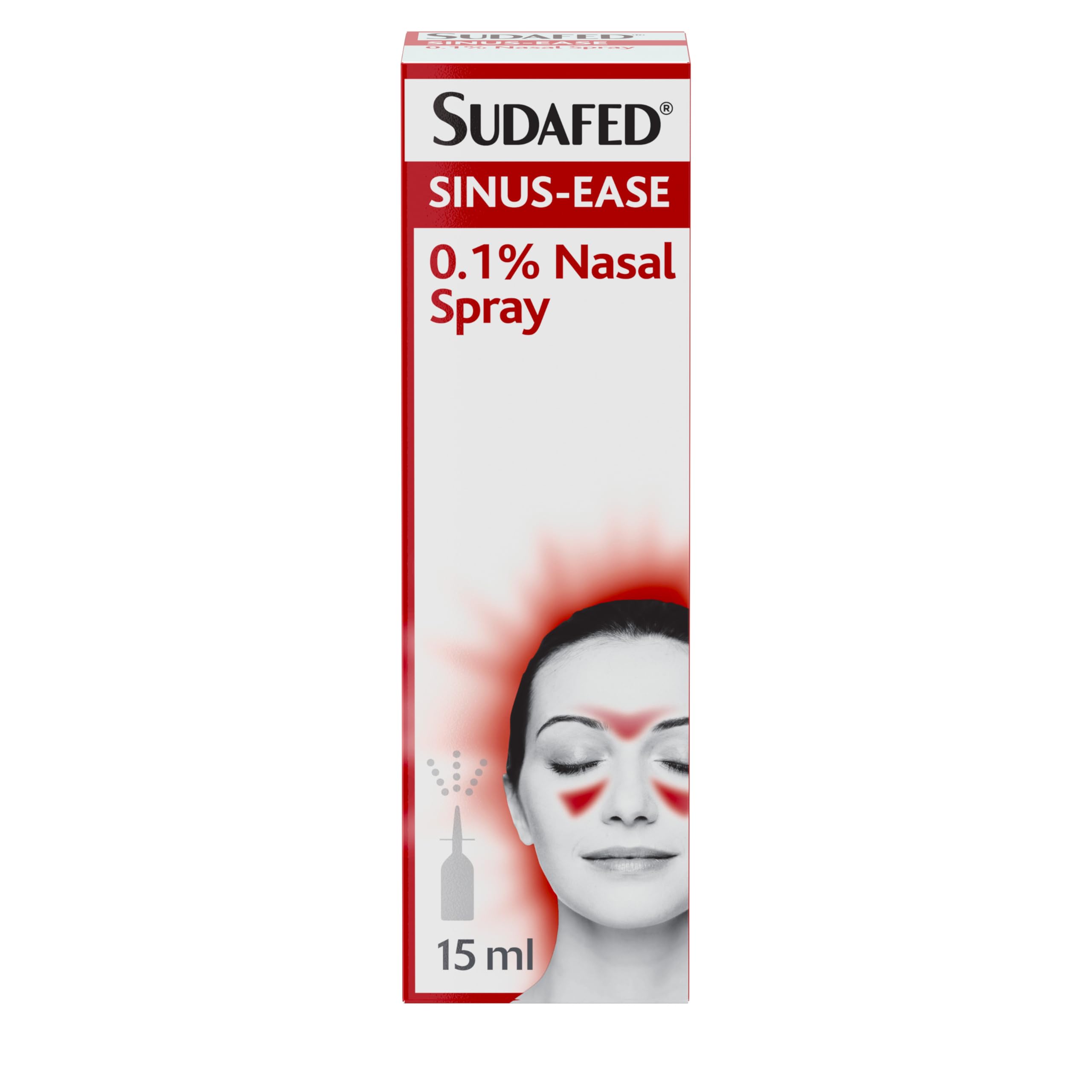 Sudafed Sinus Ease Nasal Spray (1x 15ml), Helps to Clear Nasal Passages, Targets Congestion and Provides Sinus Pressure Relief, Gets to Work in 2 Minutes, Lasts up to 10 Hours