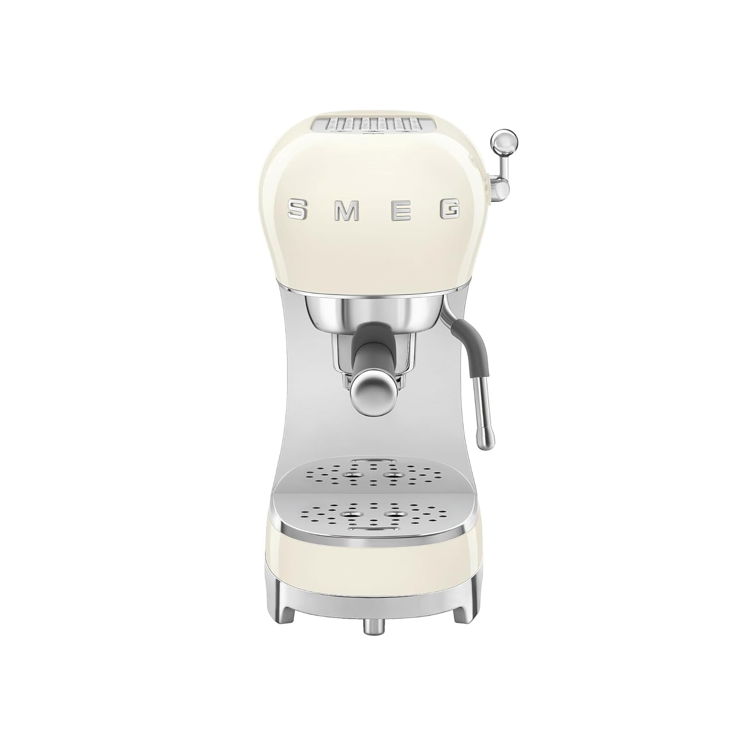 Smeg ECF02 Italian Espresso Machine Manual 15-Bar Coffee Maker Made in Italy Retro Design with Steam Wand Cream