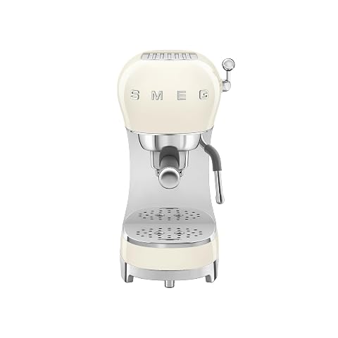 Smeg ECF02 Italian Espresso Machine Manual 15-Bar Coffee Maker Made in Italy Retro Design with Steam Wand Cream