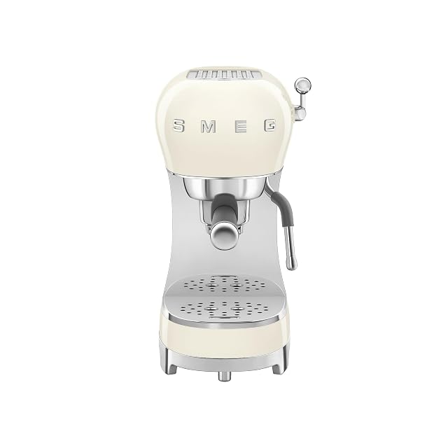 Smeg ECF02 Italian Espresso Machine Manual 15-Bar Coffee Maker Made in Italy Retro Design with Steam Wand Cream