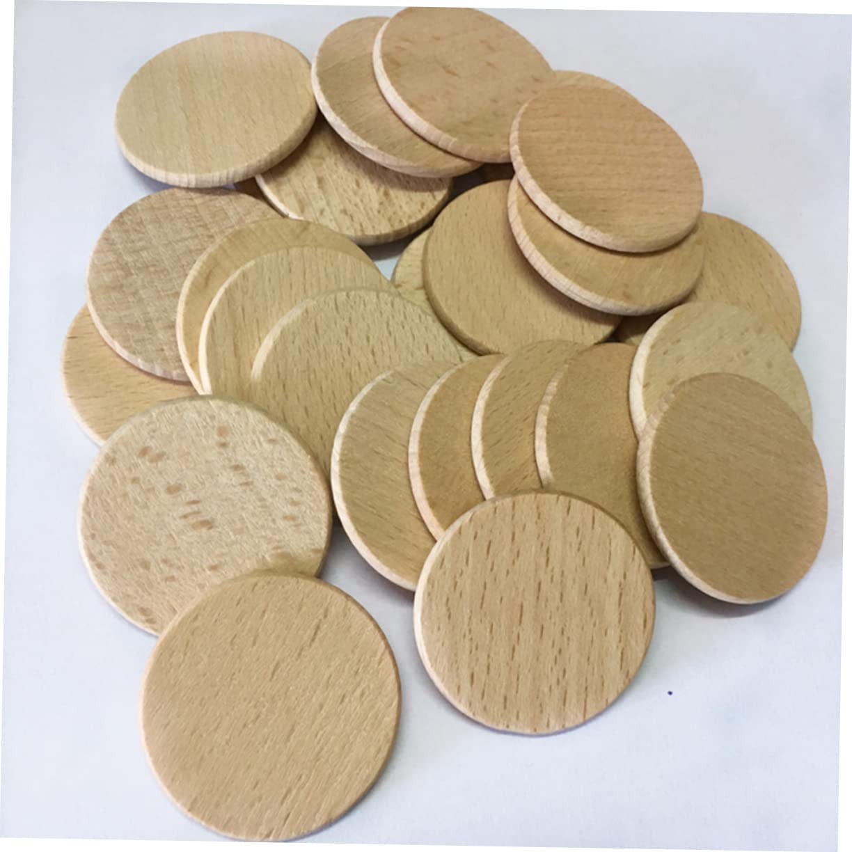 Hohopeti 120stücke Naturholzscheiben Ohne Loch Handgefertigte Runde Holzchips Unbemalte Holzscheiben Für Diy-bastelarbeiten Holzosamente Zum Bemalen