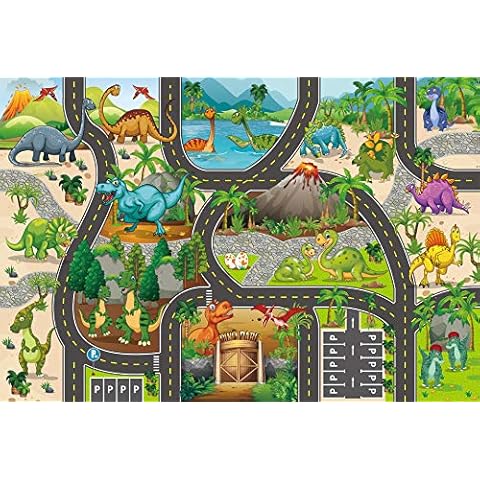 VANTIYAUS Cartoon Dinosaur Playmat,Educational Carpet Playmat, Activity Pmat Cover